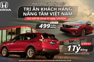 Honda Việt Nam công bố giá bán lẻ đề xuất mới cho các dòng xe sản xuất trong nước Honda City và Honda CR-V các phiên bản động cơ xăng