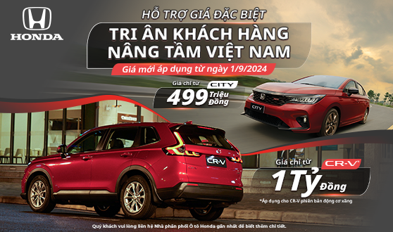 Honda Việt Nam công bố giá bán lẻ đề xuất mới cho các dòng xe sản xuất trong nước Honda City và Honda CR-V các phiên bản động cơ xăng