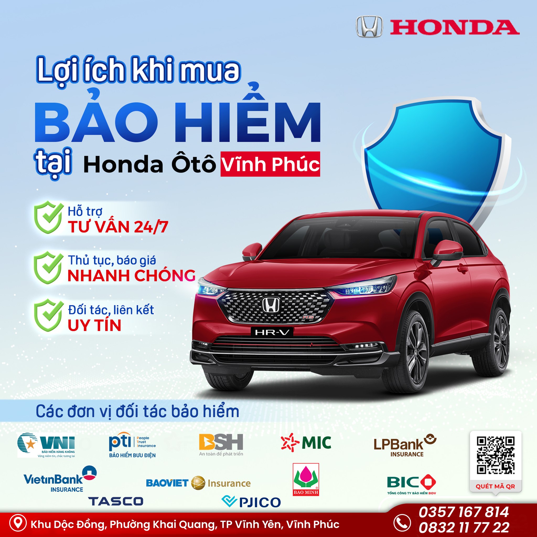 Mua Bảo Hiểm Tại Honda Ôtô Vĩnh Phúc – Vĩnh Yên